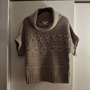 Dress Barn Women's Brown Cowl Neck Short Sleeve Sweater